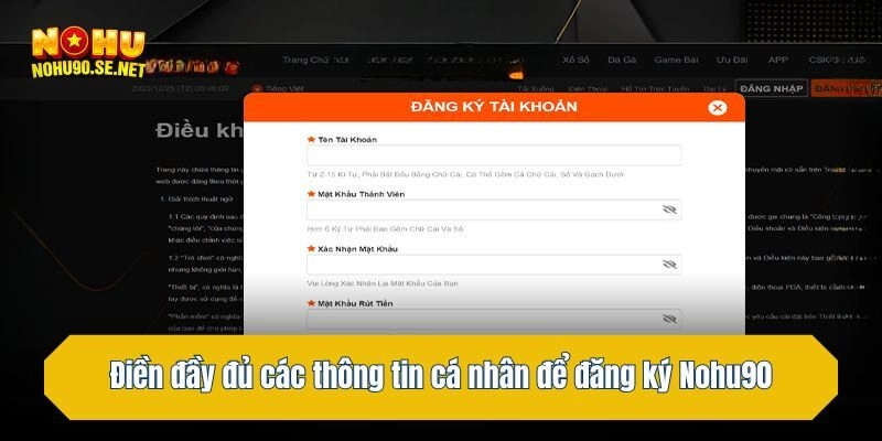 Bước 3: Điền thông tin